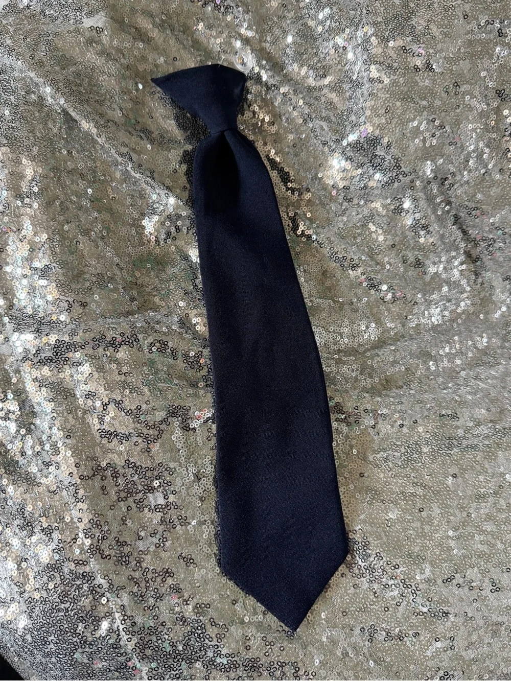 Dark Navy Blue Clip-On Uniform Tie - Picture 3 of 12